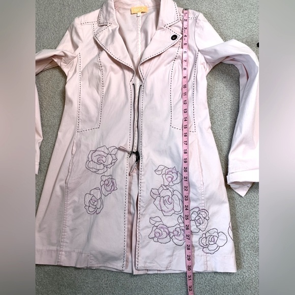 Biba Pink Floral Jacket Embroidered half zip Pink Women EUR 36 or US Small - Picture 5 of 10